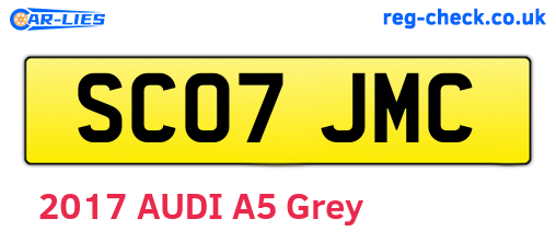 SC07JMC are the vehicle registration plates.