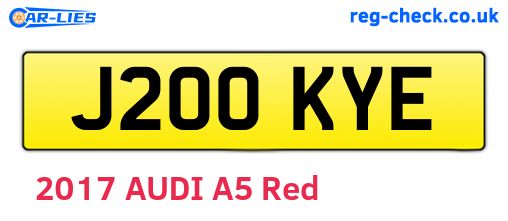 J200KYE are the vehicle registration plates.