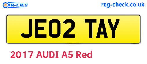 JE02TAY are the vehicle registration plates.