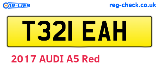 T321EAH are the vehicle registration plates.