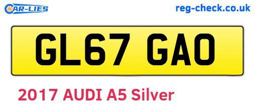 GL67GAO are the vehicle registration plates.