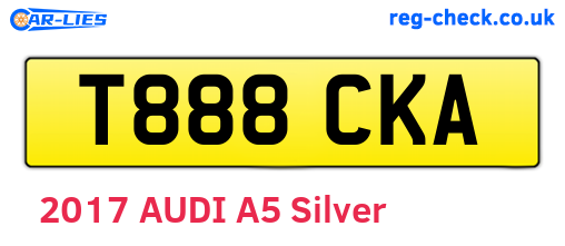 T888CKA are the vehicle registration plates.