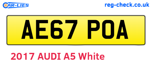 AE67POA are the vehicle registration plates.