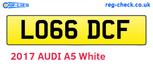 LO66DCF are the vehicle registration plates.