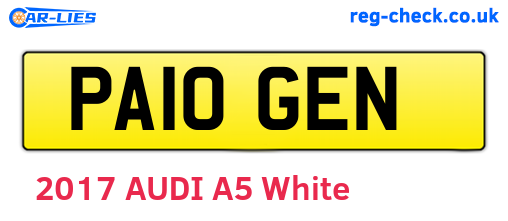 PA10GEN are the vehicle registration plates.