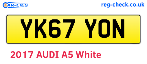 YK67YON are the vehicle registration plates.