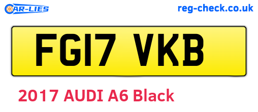FG17VKB are the vehicle registration plates.