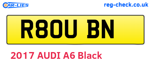 R80UBN are the vehicle registration plates.