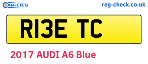 R13ETC are the vehicle registration plates.