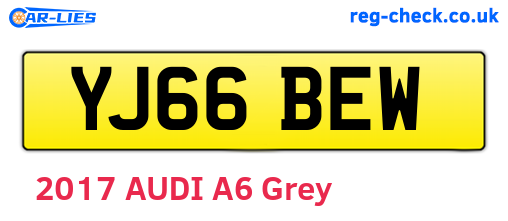 YJ66BEW are the vehicle registration plates.