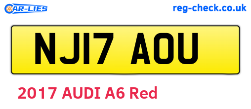 NJ17AOU are the vehicle registration plates.