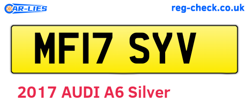 MF17SYV are the vehicle registration plates.