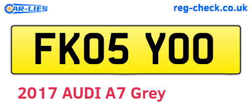 FK05YOO are the vehicle registration plates.