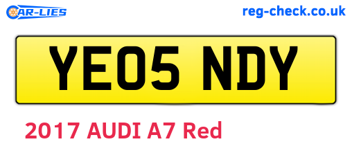 YE05NDY are the vehicle registration plates.