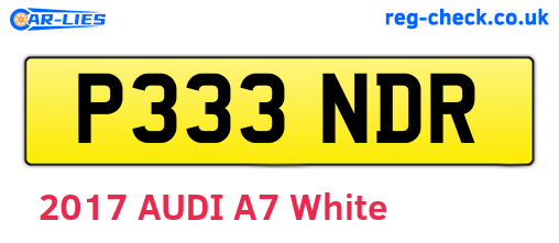 P333NDR are the vehicle registration plates.