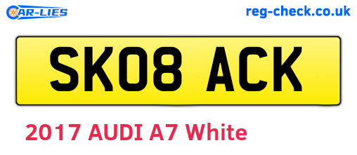 SK08ACK are the vehicle registration plates.
