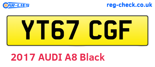 YT67CGF are the vehicle registration plates.