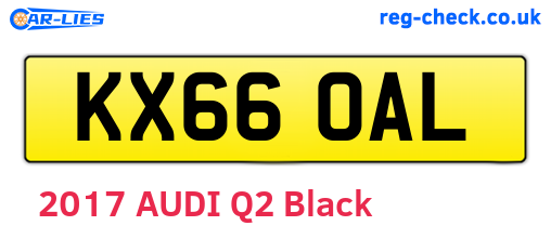 KX66OAL are the vehicle registration plates.