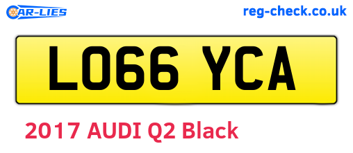 LO66YCA are the vehicle registration plates.