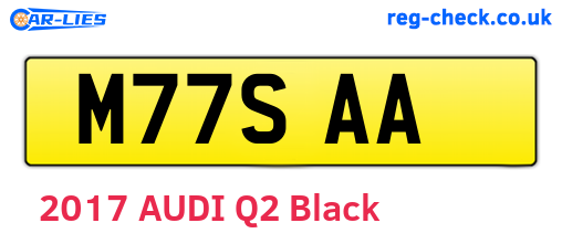 M77SAA are the vehicle registration plates.