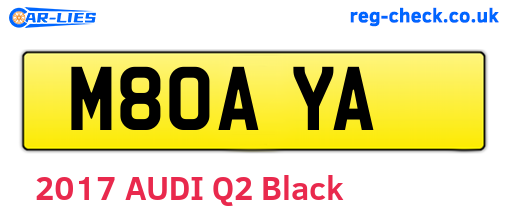 M80AYA are the vehicle registration plates.