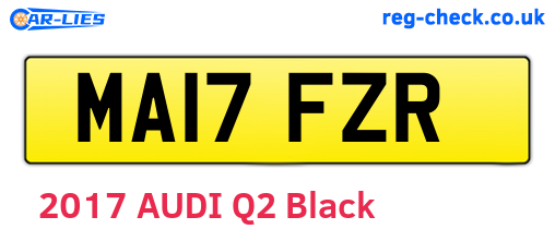 MA17FZR are the vehicle registration plates.