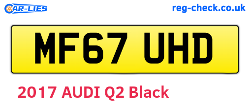 MF67UHD are the vehicle registration plates.