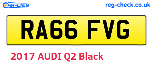 RA66FVG are the vehicle registration plates.