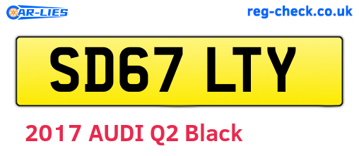 SD67LTY are the vehicle registration plates.