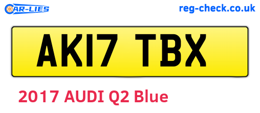 AK17TBX are the vehicle registration plates.