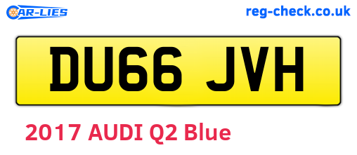 DU66JVH are the vehicle registration plates.