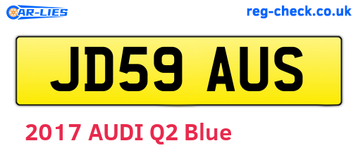 JD59AUS are the vehicle registration plates.