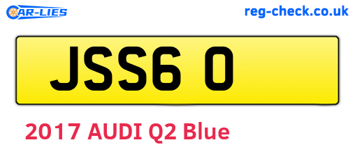 JSS60 are the vehicle registration plates.