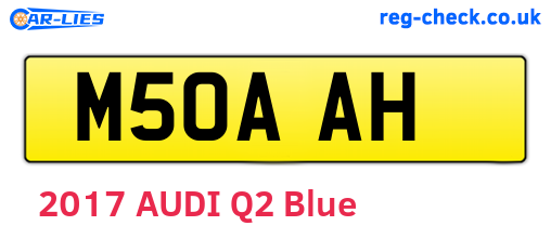 M50AAH are the vehicle registration plates.