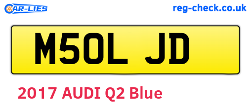 M50LJD are the vehicle registration plates.
