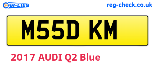 M55DKM are the vehicle registration plates.