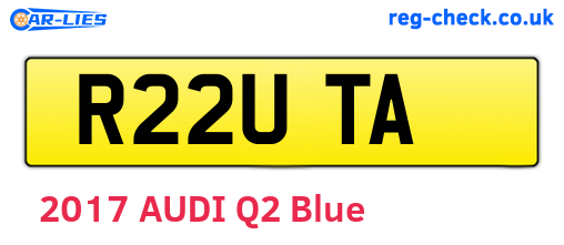 R22UTA are the vehicle registration plates.