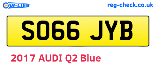 SO66JYB are the vehicle registration plates.