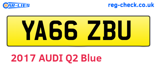 YA66ZBU are the vehicle registration plates.