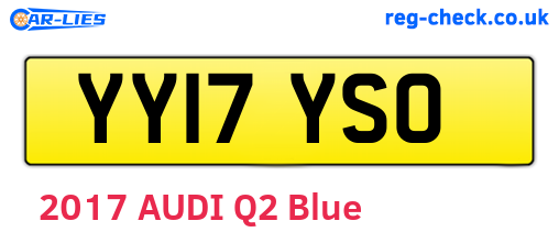 YY17YSO are the vehicle registration plates.