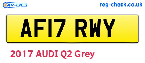 AF17RWY are the vehicle registration plates.