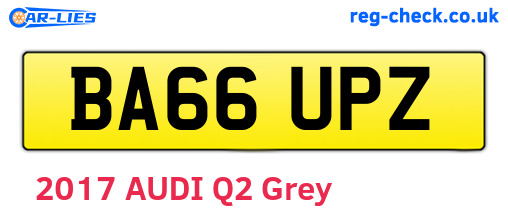 BA66UPZ are the vehicle registration plates.