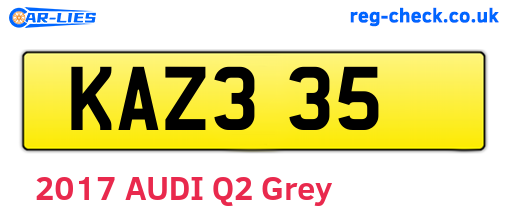 KAZ335 are the vehicle registration plates.