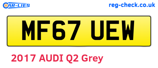 MF67UEW are the vehicle registration plates.