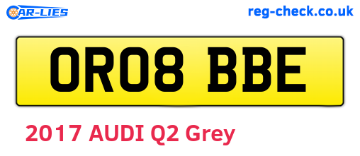 OR08BBE are the vehicle registration plates.