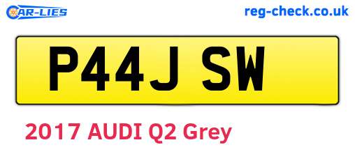 P44JSW are the vehicle registration plates.