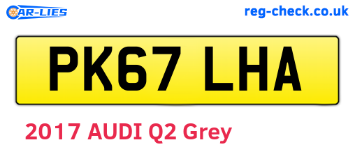PK67LHA are the vehicle registration plates.