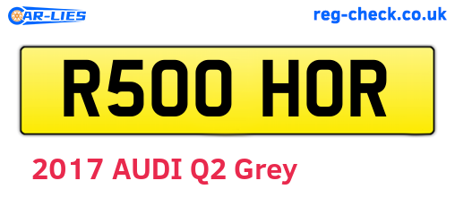 R500HOR are the vehicle registration plates.
