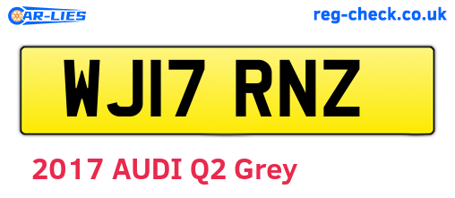 WJ17RNZ are the vehicle registration plates.