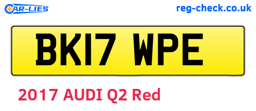 BK17WPE are the vehicle registration plates.